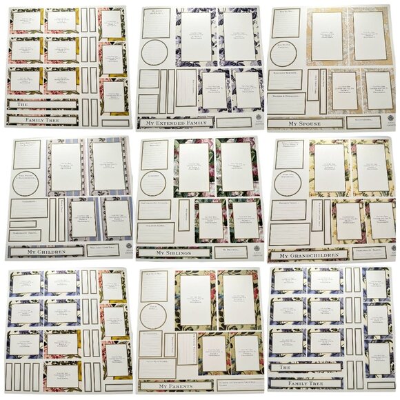 Anna Griffin 2003 Family Tree Album 12 Pages Only 12x12 Cut Aparts Frames RARE - Picture 1 of 15